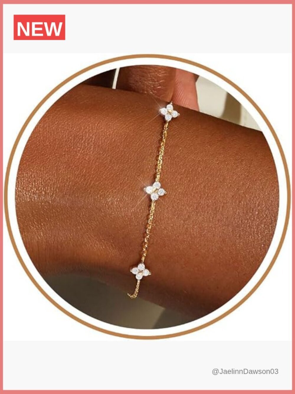 Dainty Silver Gold Plated Link Charm Bracelet Stackable Jewelry Gift